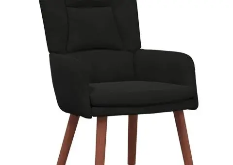 Fotoliu de relaxare, negru, catifea - 2/5