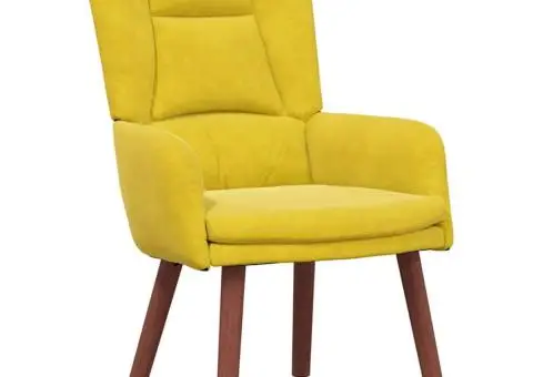 Fotoliu de relaxare, galben, catifea - 2/5