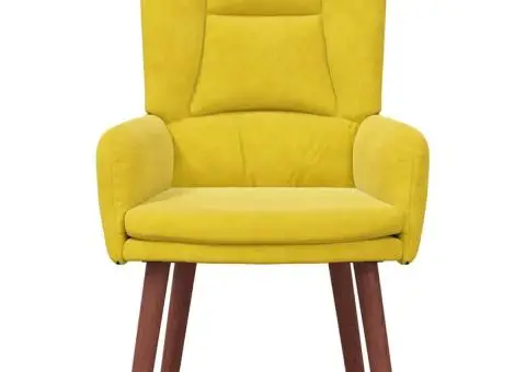 Fotoliu de relaxare, galben, catifea - 4/5