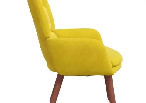 Fotoliu de relaxare, galben, catifea - 5/5