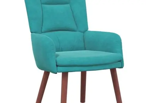 Fotoliu de relaxare, turcoaz, catifea - 2/5