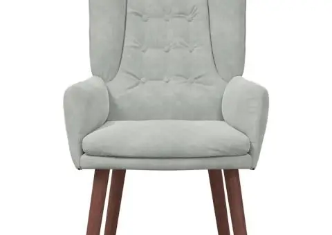 Scaun relaxant Gri deschis Catifea - 4/5