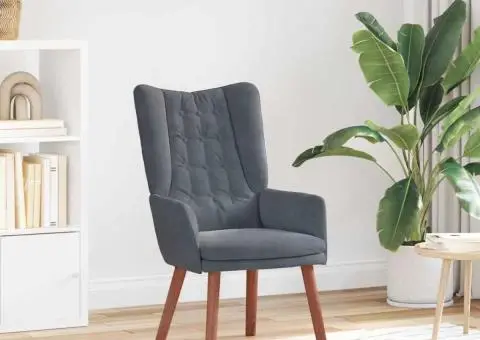 Fotoliul Relaxant Gri Închis Catifea - 1/5