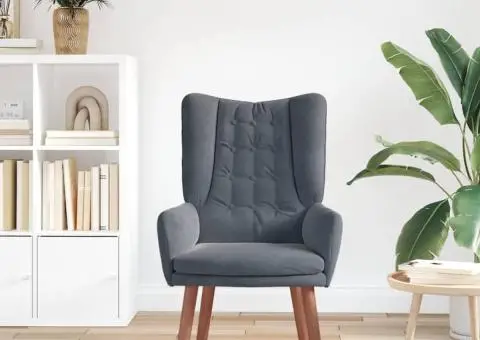 Fotoliul Relaxant Gri Închis Catifea - 3/5