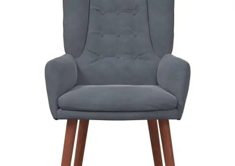 Fotoliul Relaxant Gri Închis Catifea - 4/5