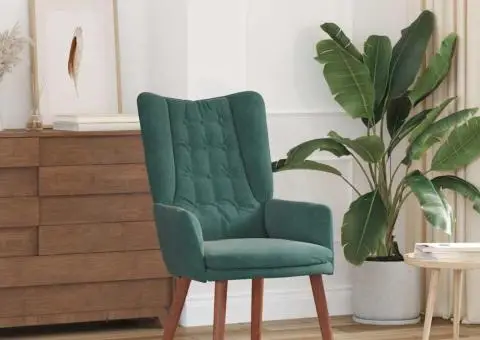 Scaun Relaxant Verde Închis Catifea - 1/5