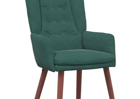 Scaun Relaxant Verde Închis Catifea - 2/5