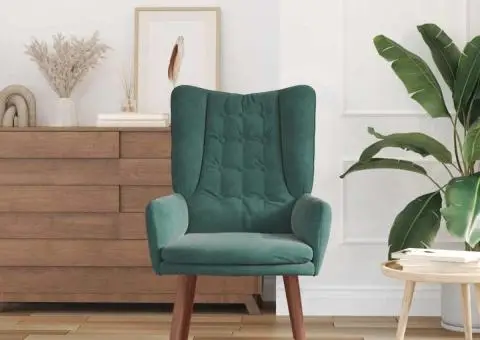 Scaun Relaxant Verde Închis Catifea - 3/5