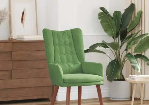 Scaun Relaxant Verde Deschis din Catifea - 1/5