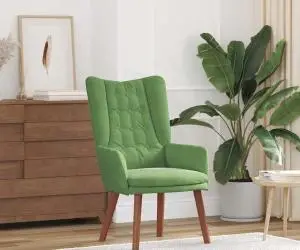 Scaun Relaxant vidaXL Verde Deschis din Catifea