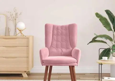 Scaun Relaxant Catifea Roz - 3/5