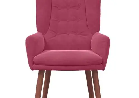 scaun relaxant roșu vin din catifea - 4/5