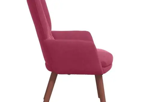 scaun relaxant roșu vin din catifea - 5/5
