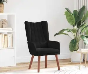 Scaun Relaxant vidaXL Catifea Neagră