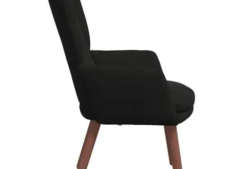 Scaun Relaxant Catifea Neagră - 5/5