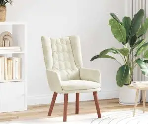 vidaXL Scaun de relaxare din catifea crem