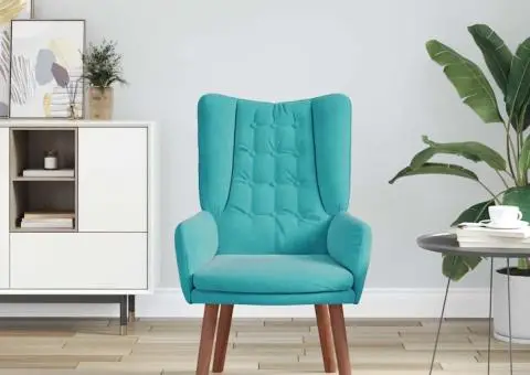 Fotoliu relaxant din catifea turcoaz - 3/5