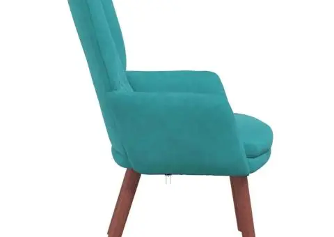 Fotoliu relaxant din catifea turcoaz - 5/5