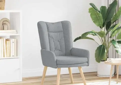 Fotoliu de relaxare, gri deschis, textil - 1/5