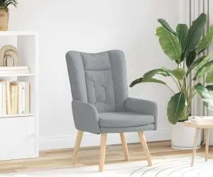 Fotoliu de relaxare, gri deschis, textil
