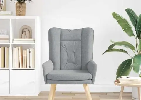 Fotoliu de relaxare, gri deschis, textil - 3/5