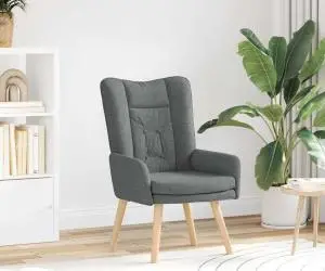 vidaXL Fotoliu de relaxare, gri închis, textil