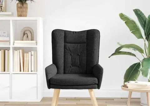 Fotoliu de relaxare, negru, textil - 3/5