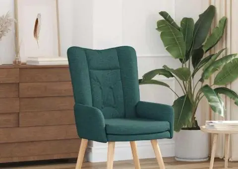 Fotoliu de relaxare, verde închis, textil - 1/5