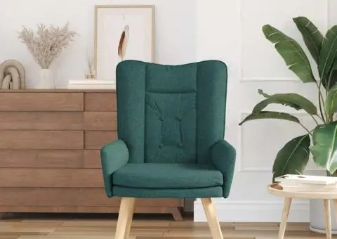 Fotoliu de relaxare, verde închis, textil - 3/5