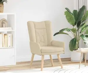 Fotoliu de relaxare, crem, textil