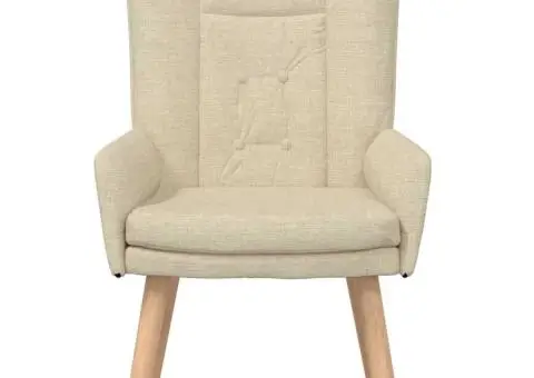 Fotoliu de relaxare, crem, textil - 4/5