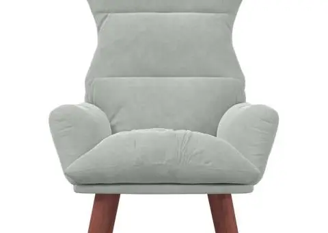 Fotoliu relaxant din catifea gri deschis - 4/5