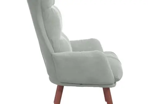 Fotoliu relaxant din catifea gri deschis - 5/5