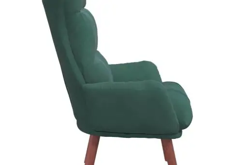 Scaun relaxant din catifea verde închis - 5/5