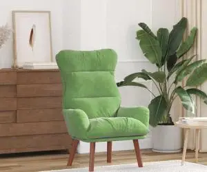 Fotoliu relaxant din velur verde deschis