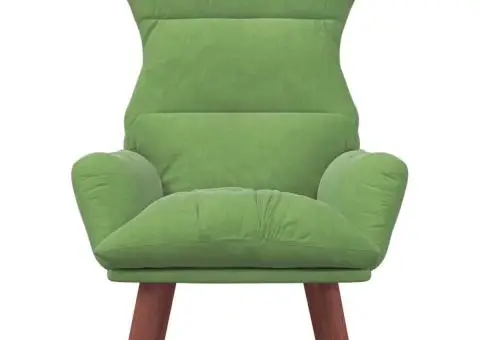 Fotoliu relaxant din velur verde deschis - 4/5