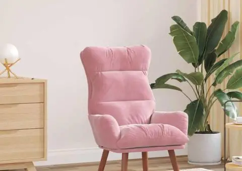 Fotoliu Relaxant roz din catifea - 1/5