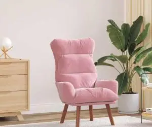 vidaXL Fotoliu Relaxant roz din catifea