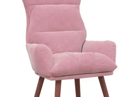 Fotoliu Relaxant roz din catifea - 2/5