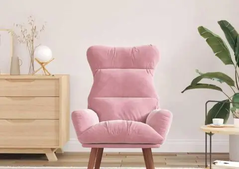 Fotoliu Relaxant roz din catifea - 3/5