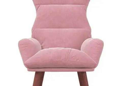 Fotoliu Relaxant roz din catifea - 4/5