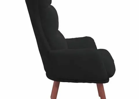 Scaun de Relaxare Catifea Neagră - 5/5