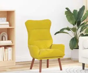vidaXL Scaun Relaxant Catifea Galbenă