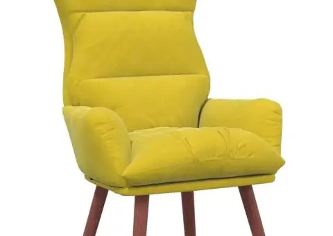 Scaun Relaxant Catifea Galbenă - 2/5