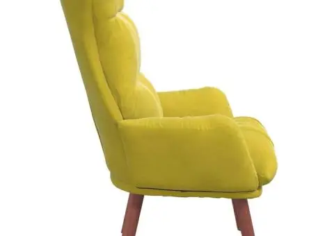 Scaun Relaxant Catifea Galbenă - 5/5