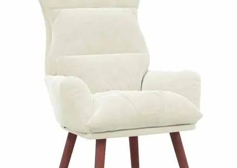 Scaun Relaxare Crem Catifea - 2/5