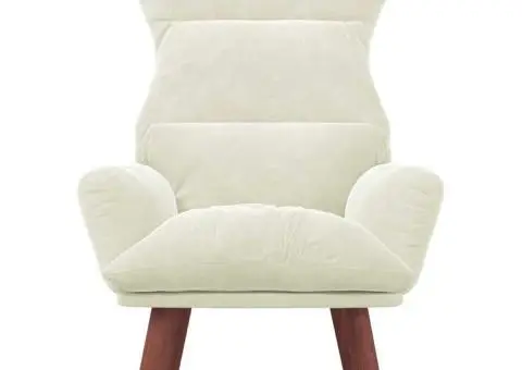 Scaun Relaxare Crem Catifea - 4/5