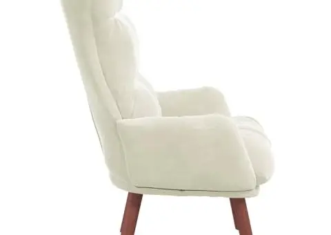 Scaun Relaxare Crem Catifea - 5/5
