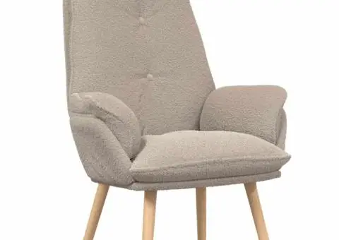 Scaun Relaxant Gri deschis din material similar lânii - 2/5