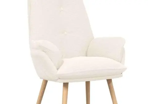 Cea mai tare fotoliu relaxant din stofă asemănătoare lânii crem - 2/5